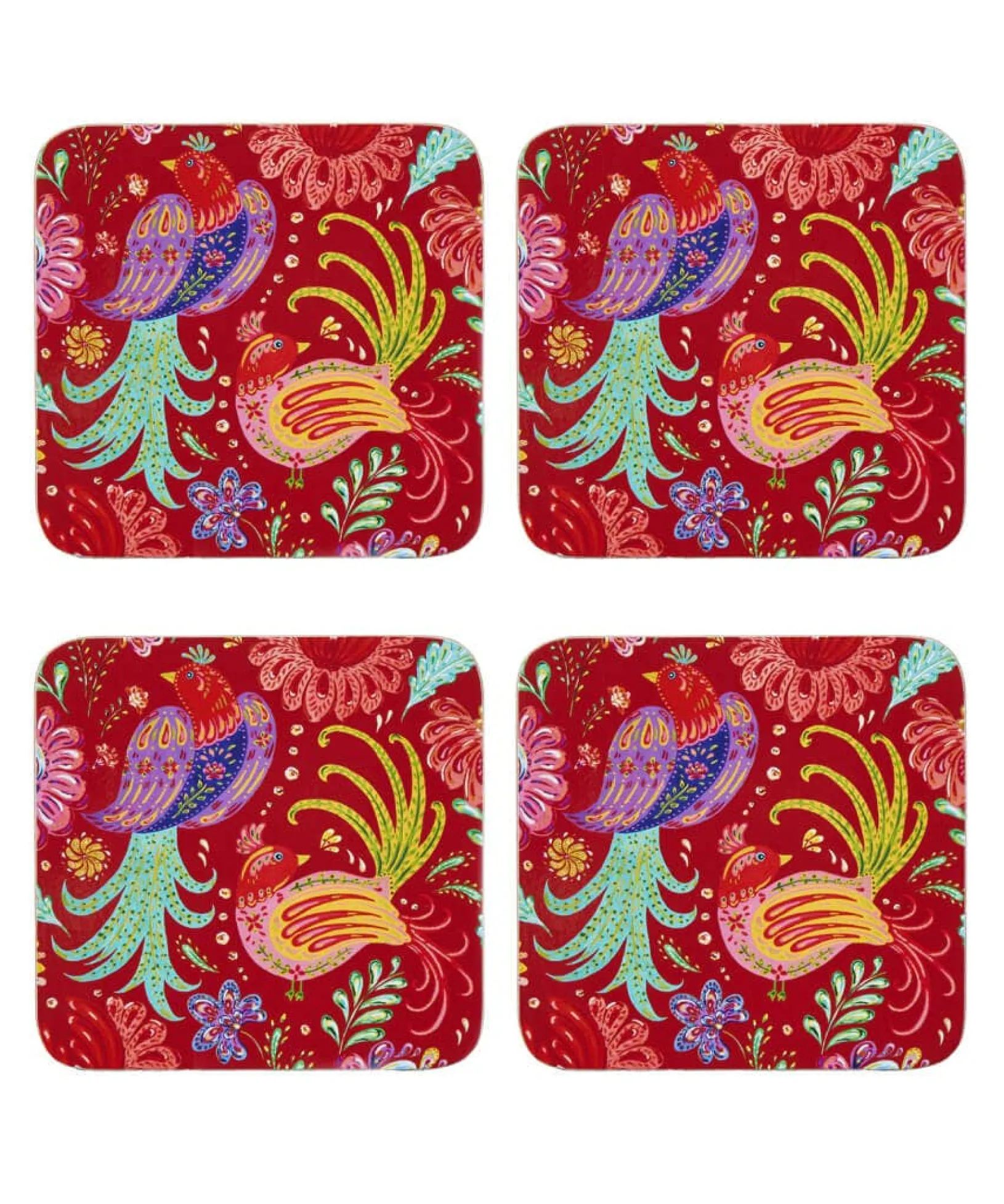 set_of__folk_floral_coast_1.webp Floral Décor | Nature Décor | Kitchen | Sale Kitchen & Dining | Home | Home | Home | Home Joe Browns Set Of 4 Folk Floral Coasters Multi