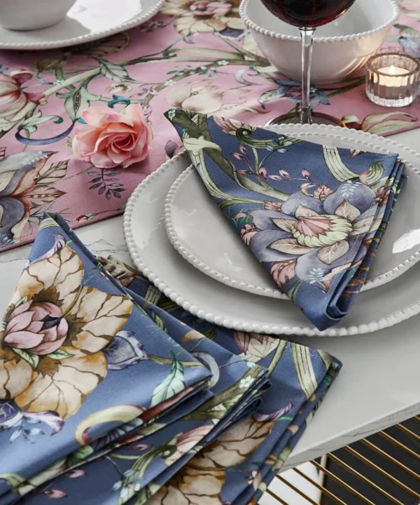 Nouveau Reflections | Floral Décor | Nature Décor | Kitchen | Home | Home | Home | Home Joe Browns Set Of 4 Nostalgic Nouveau Cotton Napkins Grey