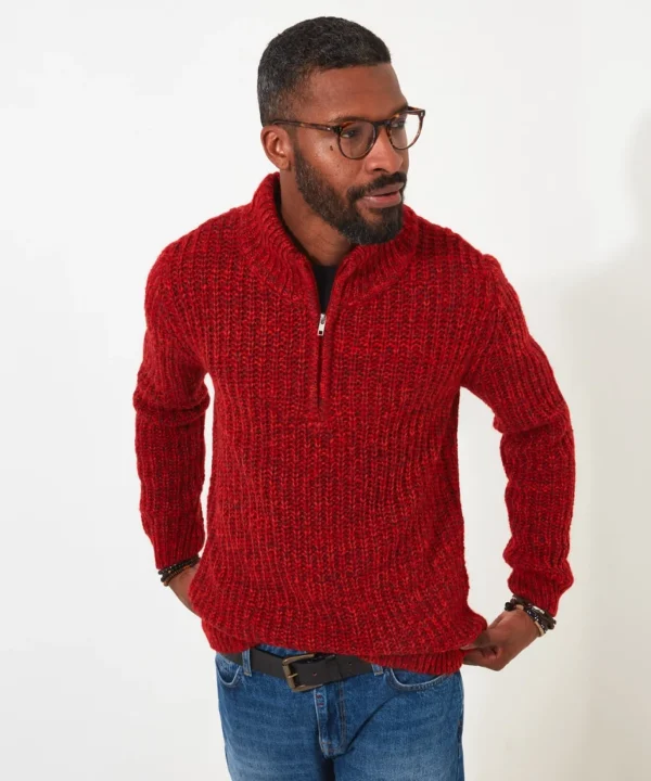 Shop Men's Collection | Layering Essentials | Knitwear & Jumpers | Top Picks | Men,s | Men,s Joe Browns Shore Funnel Knit Red / Blue / Green