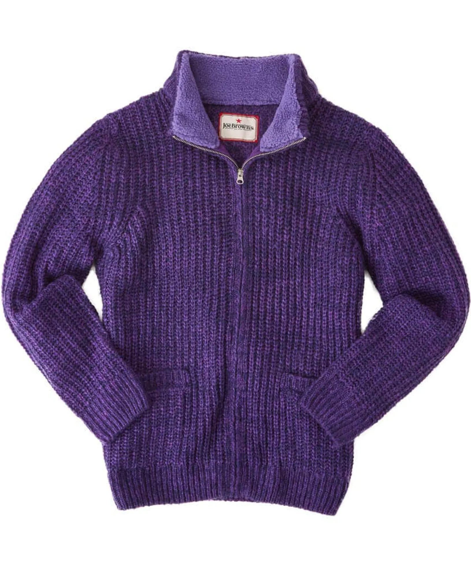 shore_zip_through_knit_1.webp Shop Men's Collection | Knitwear & Jumpers | Sale Knitwear & Jumpers | Top Picks | Men,s | Men,s Joe Browns Shore Zip Through Knit Purple