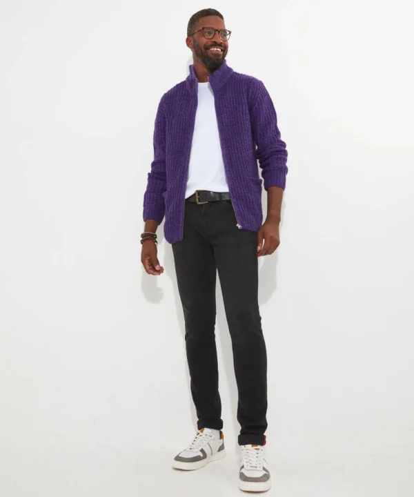 Shop Men's Collection | Knitwear & Jumpers | Sale Knitwear & Jumpers | Top Picks | Men,s | Men,s Joe Browns Shore Zip Through Knit Purple