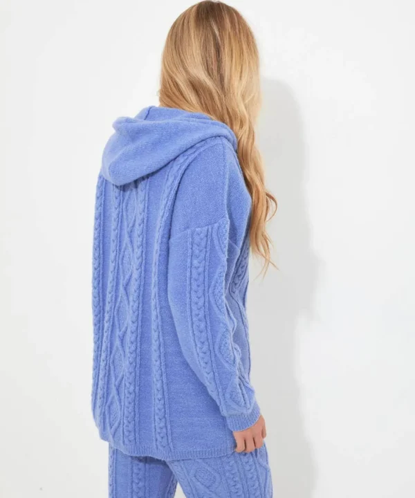 Shop Women's Collection | Pyjamas & Loungewear | Gifts | Tops, Tunics & Blouses | Top Picks | Women's | Women's | Women's Joe Browns Sloe Joes Cable Knit Hoody Blue
