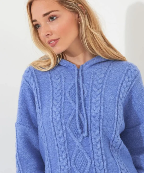 Shop Women's Collection | Pyjamas & Loungewear | Gifts | Tops, Tunics & Blouses | Top Picks | Women's | Women's | Women's Joe Browns Sloe Joes Cable Knit Hoody Blue