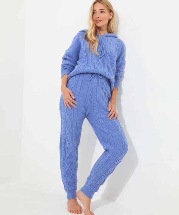 Pyjamas & Loungewear | Gifts | Jeans & Trousers | Women's | Women's | Women's Joe Browns Sloe Joes Cable Knit Trousers Blue