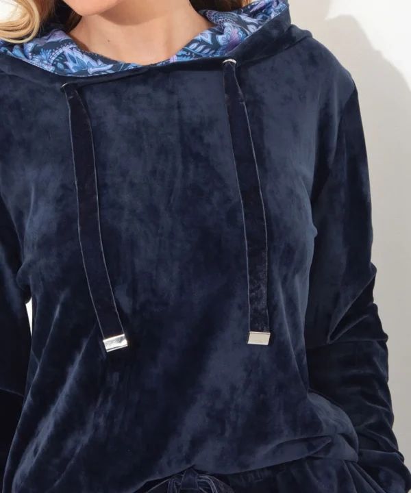 Pyjamas & Loungewear | Gifts | Tops, Tunics & Blouses | Women's | Women's | Women's Joe Browns Sloe Joes Velour Hoody Midnight