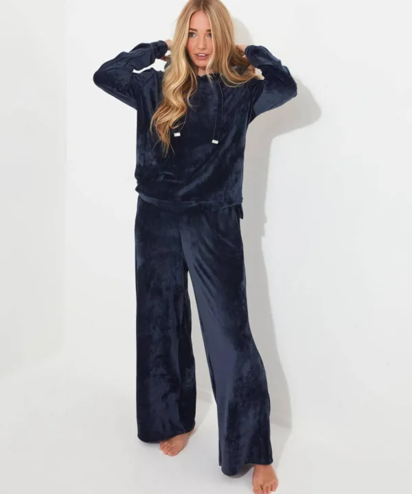 Pyjamas & Loungewear | Gifts | Jeans & Trousers | Women's | Women's | Women's Joe Browns Sloe Joes Velour Trousers Midnight