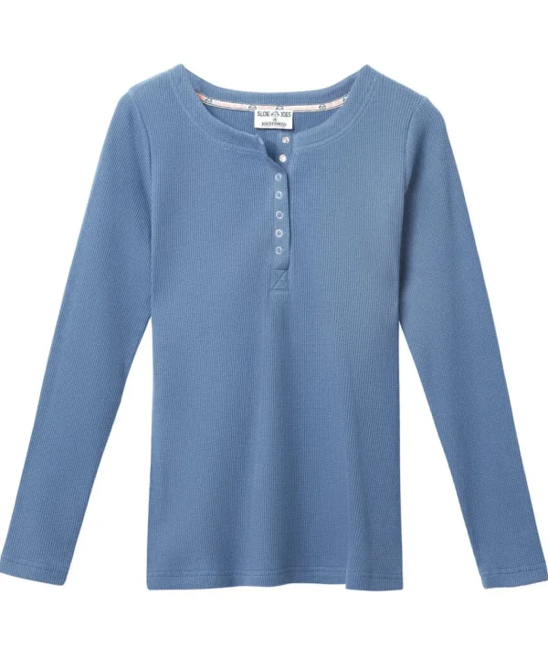 Pyjamas & Loungewear | Gifts | Tops, Tunics & Blouses | Women's | Women's | Women's Joe Browns Sloe Joes Waffle Henley Blue