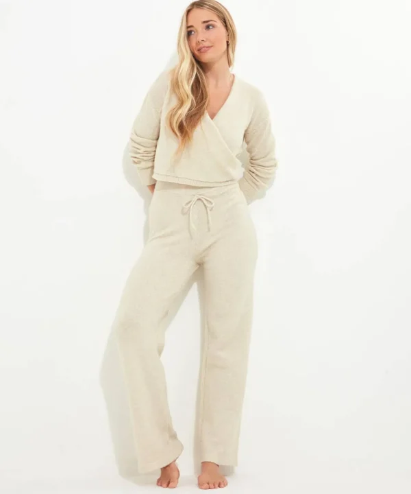 Pyjamas & Loungewear | Sale Pyjamas & Loungewear | Sale Jeans & Trousers | Women's | Women's | Women's Joe Browns Sloe Joes Wide Leg Knitted Trousers Antique White