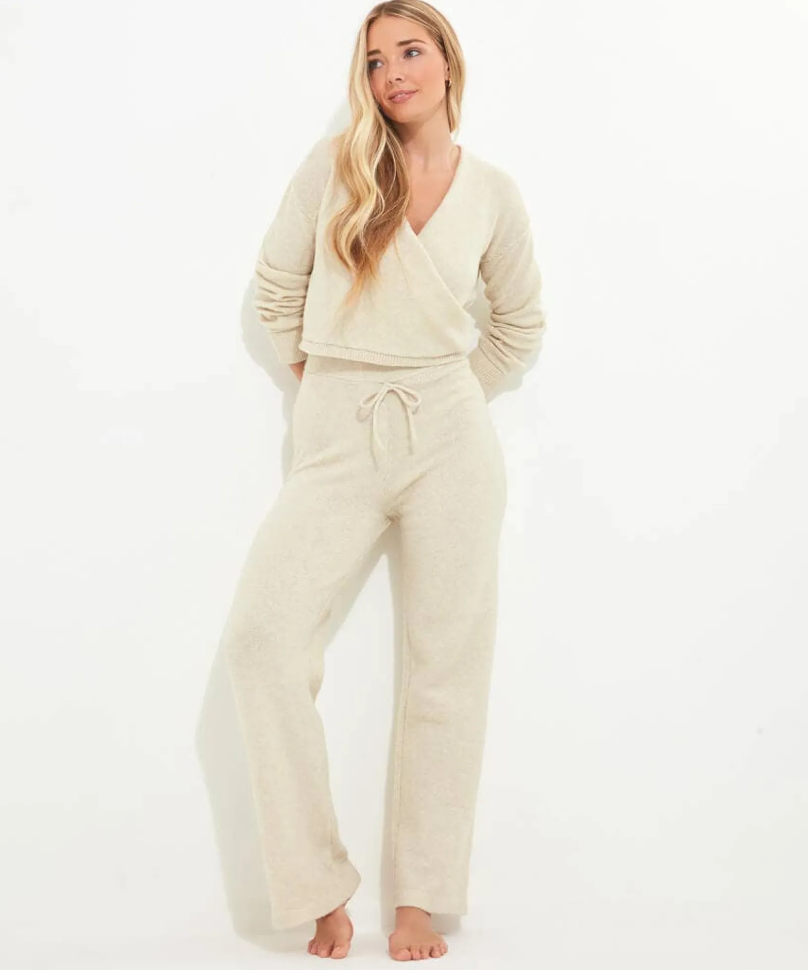 sloe_joes_wide_leg_knitte_0-1.webp Pyjamas & Loungewear | Sale Pyjamas & Loungewear | Sale Jeans & Trousers | Women's | Women's | Women's Joe Browns Sloe Joes Wide Leg Knitted Trousers Antique White
