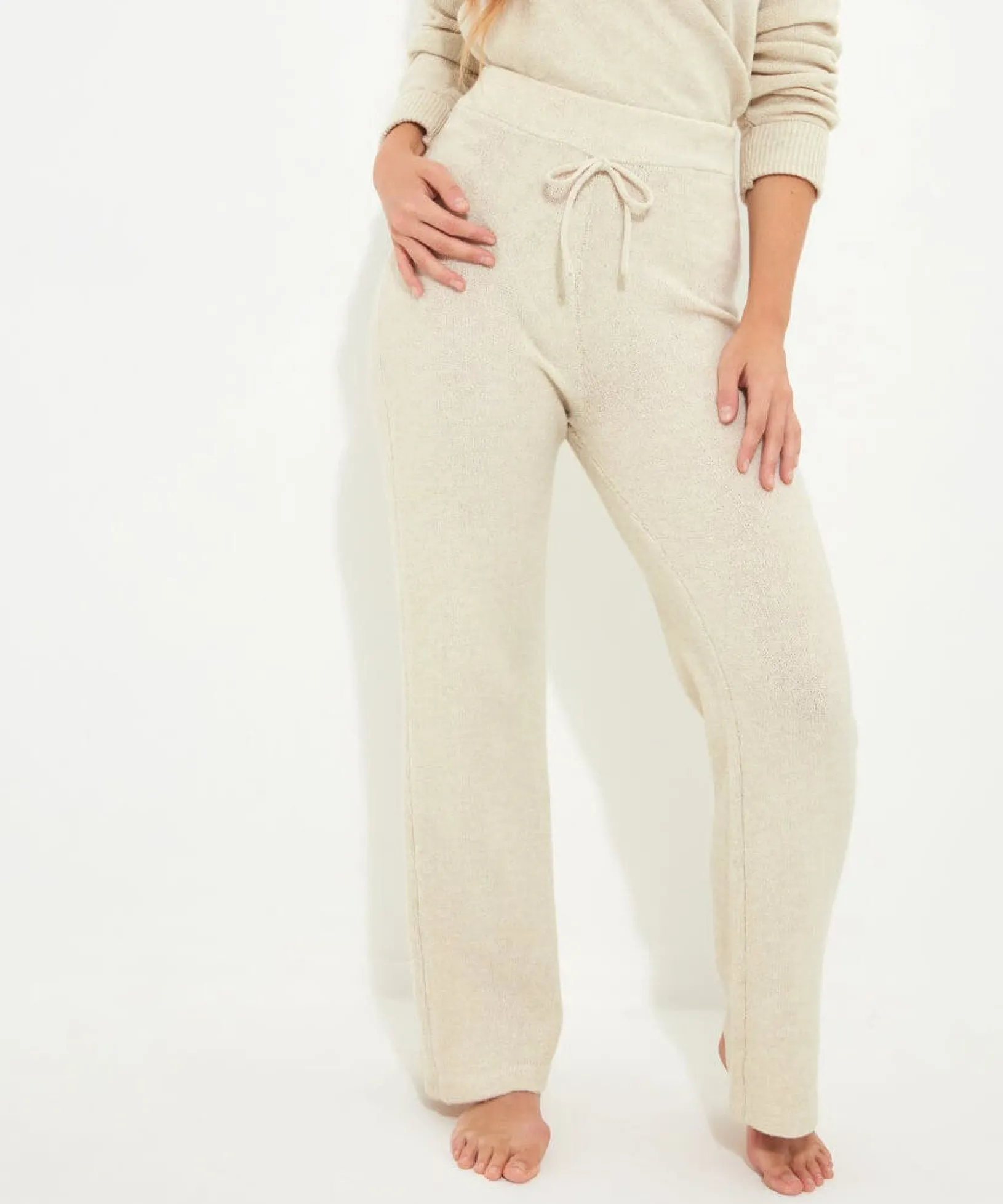 sloe_joes_wide_leg_knitte_3-1.webp Pyjamas & Loungewear | Sale Pyjamas & Loungewear | Sale Jeans & Trousers | Women's | Women's | Women's Joe Browns Sloe Joes Wide Leg Knitted Trousers Antique White
