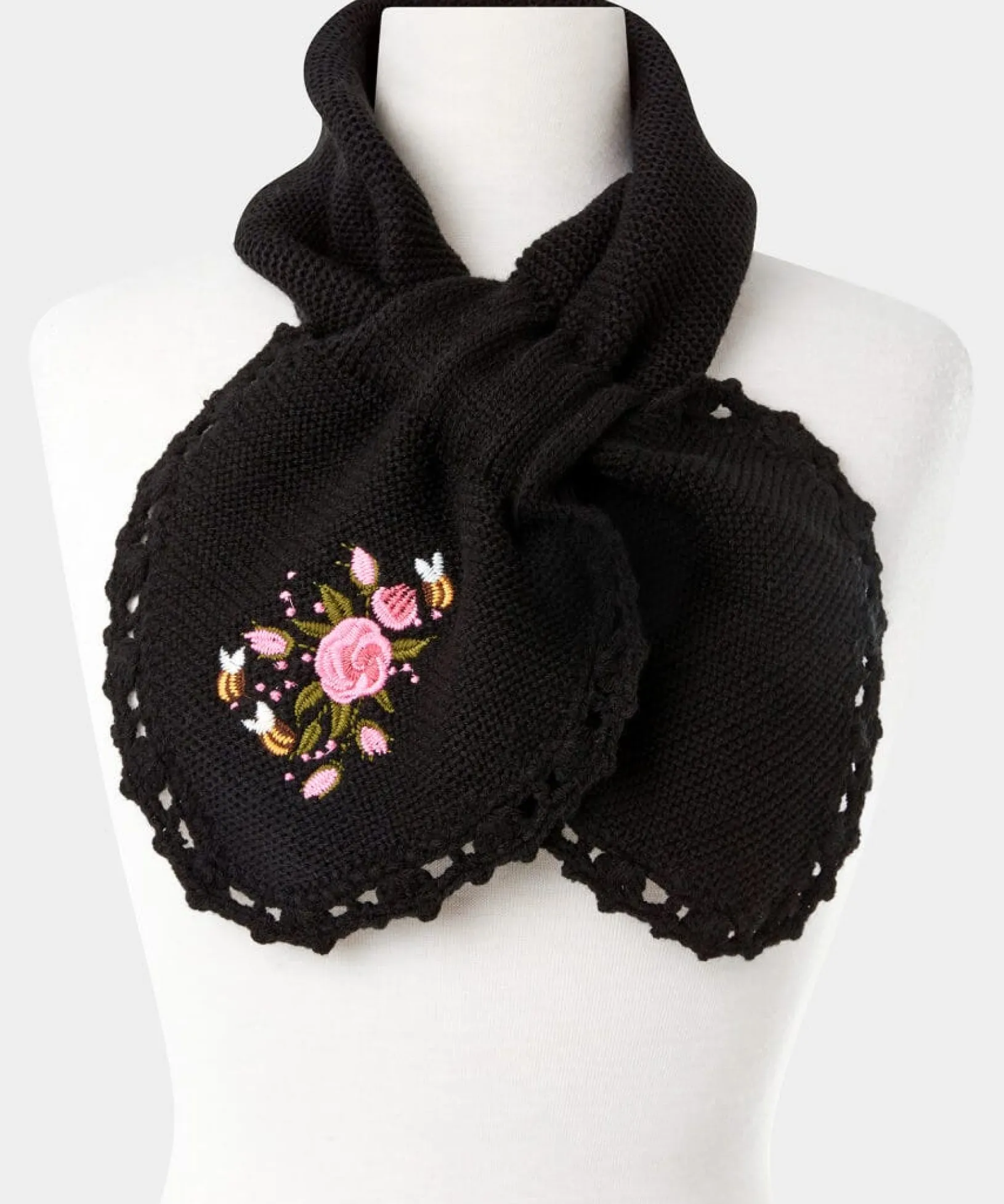 so_very_vintage_embroider_0.webp Gifts | Accessories & Jewellery | Sale Accessories & Jewellery | Women's | Women's | Women's Joe Browns So Very Vintage Embroidered Scarf Black Multi