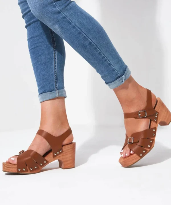 Sale Boots & Shoes | Women's Joe Browns Sollar Bay Leather Clog Shoe Tan