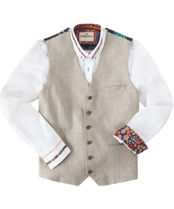 Sale Coats & Jacket | Men，s Joe Browns Stand Out Summer Waistcoat Oatmeal