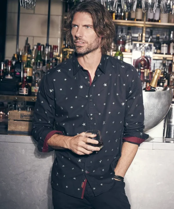 Shop Men's Collection | Men's Partywear | Gifts | Shirts | Sale Shirts | Top Picks | Top Picks | Men,s | Men,s | Men,s Joe Browns Star Embroidered Shirt Black