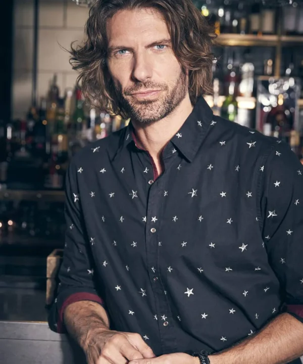 Shop Men's Collection | Men's Partywear | Gifts | Shirts | Sale Shirts | Top Picks | Top Picks | Men,s | Men,s | Men,s Joe Browns Star Embroidered Shirt Black