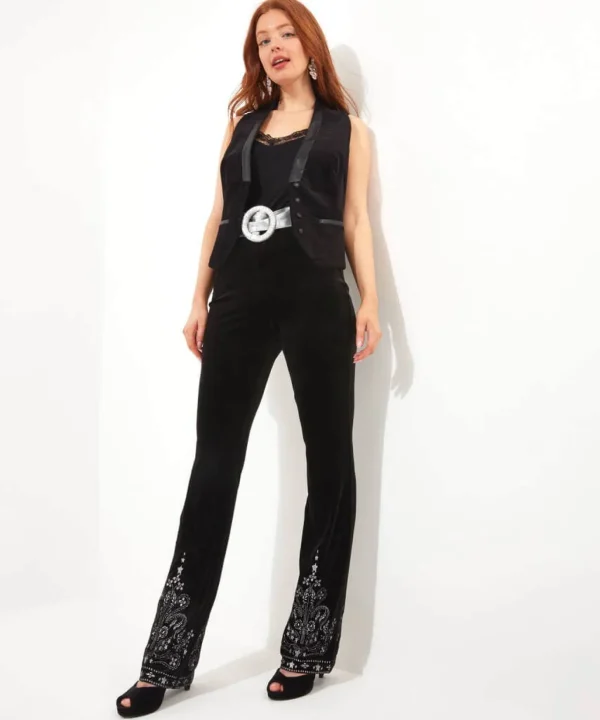 Shop Women's Collection | Occasion Outfits | Jeans & Trousers | Sale Jeans & Trousers | Top Picks | Top Picks | Women's | Women's Joe Browns Starlight Velvet Trousers Black