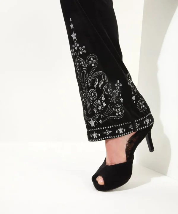 Shop Women's Collection | Occasion Outfits | Jeans & Trousers | Sale Jeans & Trousers | Top Picks | Top Picks | Women's | Women's Joe Browns Starlight Velvet Trousers Black