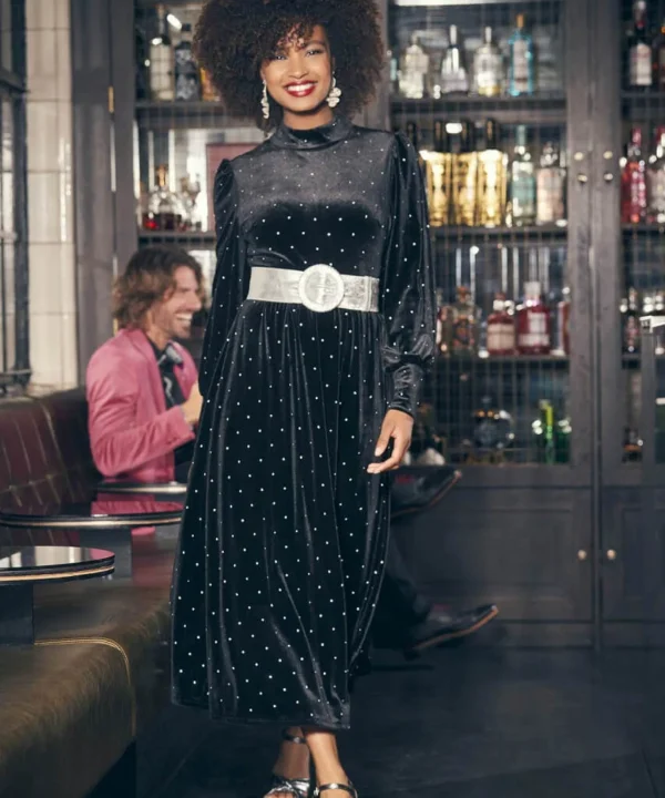 Shop Women's Collection | Velvet & Devor茅 Dresses | Party Dresses | Occasion Outfits | Dresses | Sale Dresses | Top Picks | Top Picks | Top Picks | Top Picks | Women's | Women's Joe Browns Starstruck Velour Dress Black