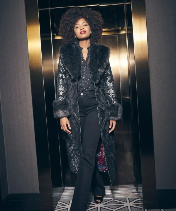 Shop Women's Collection | Occasion Outfits | Coats & Jackets | Top Picks | Top Picks | Women's Joe Browns Statement Jacquard Coat Black/Silver