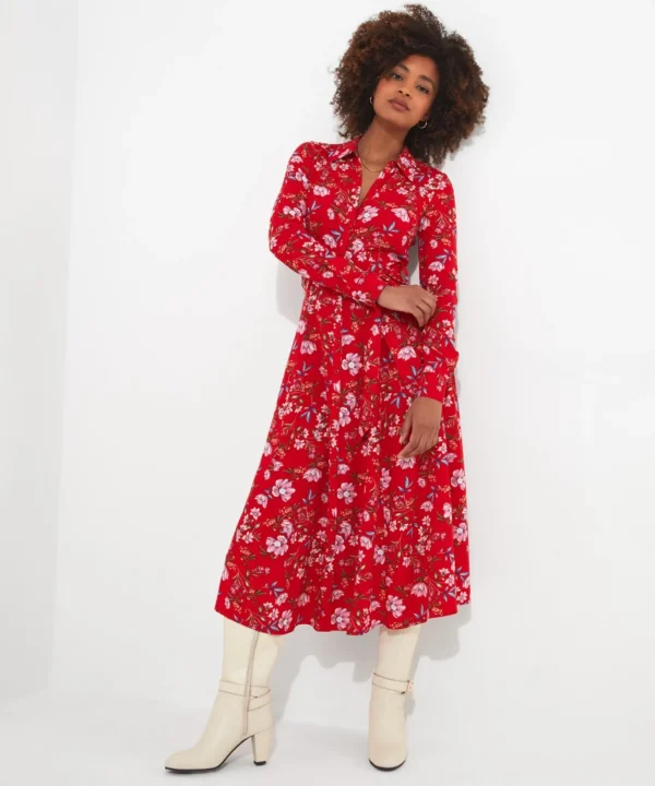 Shop Women's Collection | Vintage & Retro Dresses | Midi Dresses | Dresses | Sale Dresses | Top Picks | Top Picks | Top Picks | Women's | Women's Joe Browns Striking Shirt Dress Red