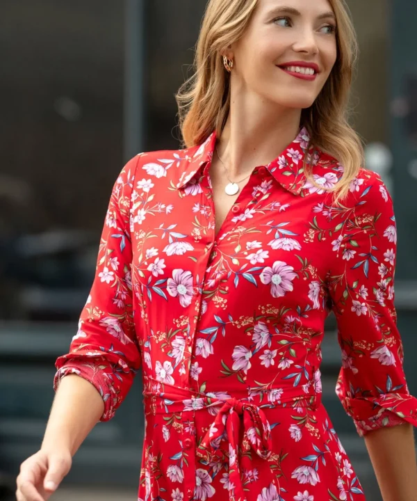 Shop Women's Collection | Vintage & Retro Dresses | Midi Dresses | Dresses | Sale Dresses | Top Picks | Top Picks | Top Picks | Women's | Women's Joe Browns Striking Shirt Dress Red