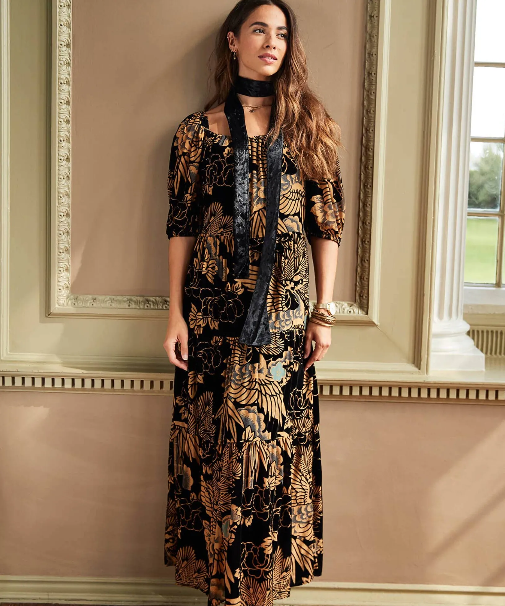 stunning_devore_dress_4.webp Sale Dresses | Women's Joe Browns Stunning Devore Dress Black