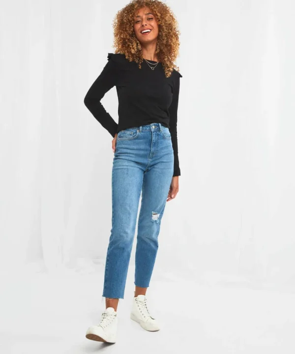 Sale Tops, Tunics & Blouses | Women's Joe Browns Stunning Ruffle Sleeve Tee Black / Orange