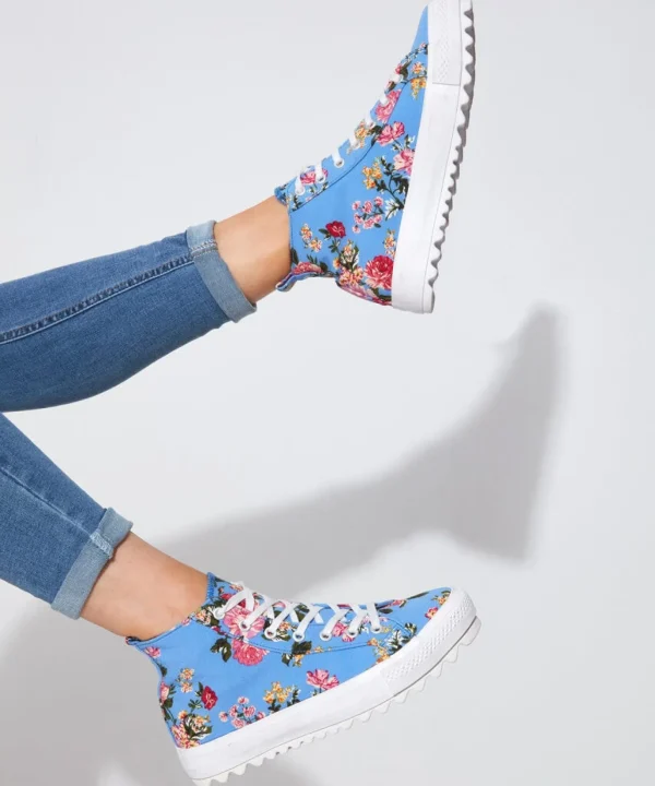 Sale Boots & Shoes | Women's Joe Browns Summer Meadow Chunky High Tops Blue