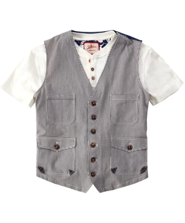 Sale Waistcoats | Sale Coats & Jacket | Men，s | Men，s Joe Browns Terrific Tick Stripe Waistcoat Blue/White
