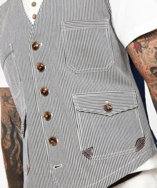Sale Waistcoats | Sale Coats & Jacket | Men,s | Men,s Joe Browns Terrific Tick Stripe Waistcoat Blue/White