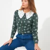 Tops, Tunics & Blouses | Sale Tops, Tunics & Blouses | Women's | Women's Joe Browns Tess Vintage Collar Blouse Green