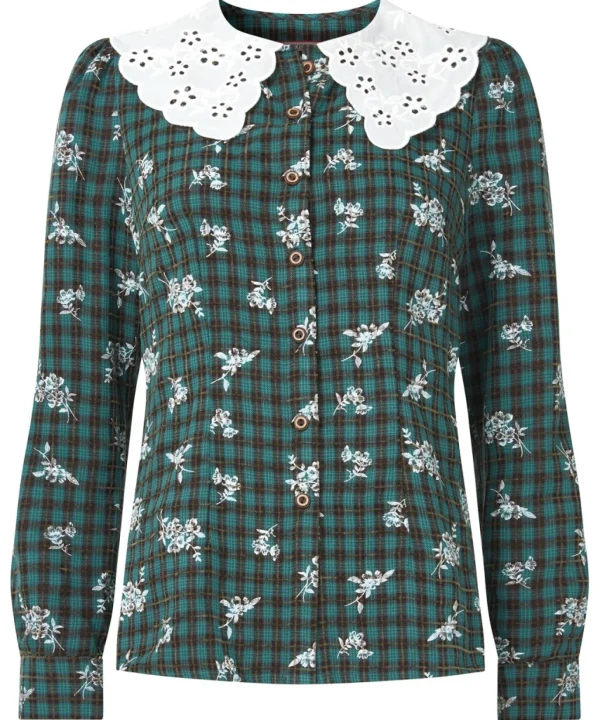 Tops, Tunics & Blouses | Sale Tops, Tunics & Blouses | Women's | Women's Joe Browns Tess Vintage Collar Blouse Green