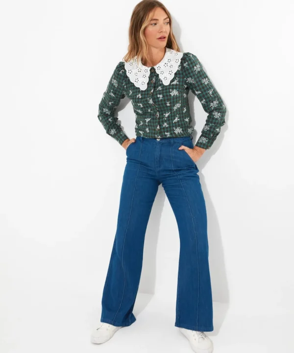 Tops, Tunics & Blouses | Sale Tops, Tunics & Blouses | Women's | Women's Joe Browns Tess Vintage Collar Blouse Green