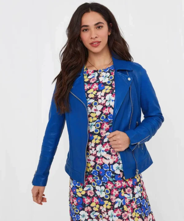 Leather Jackets & Clothing | Gifts | Coats & Jackets | Sale Leather Jackets | Sale Coats & Jacket | Women's | Women's | Women's | Women's | Women's Joe Browns The Cassie Leather Jacket Blue
