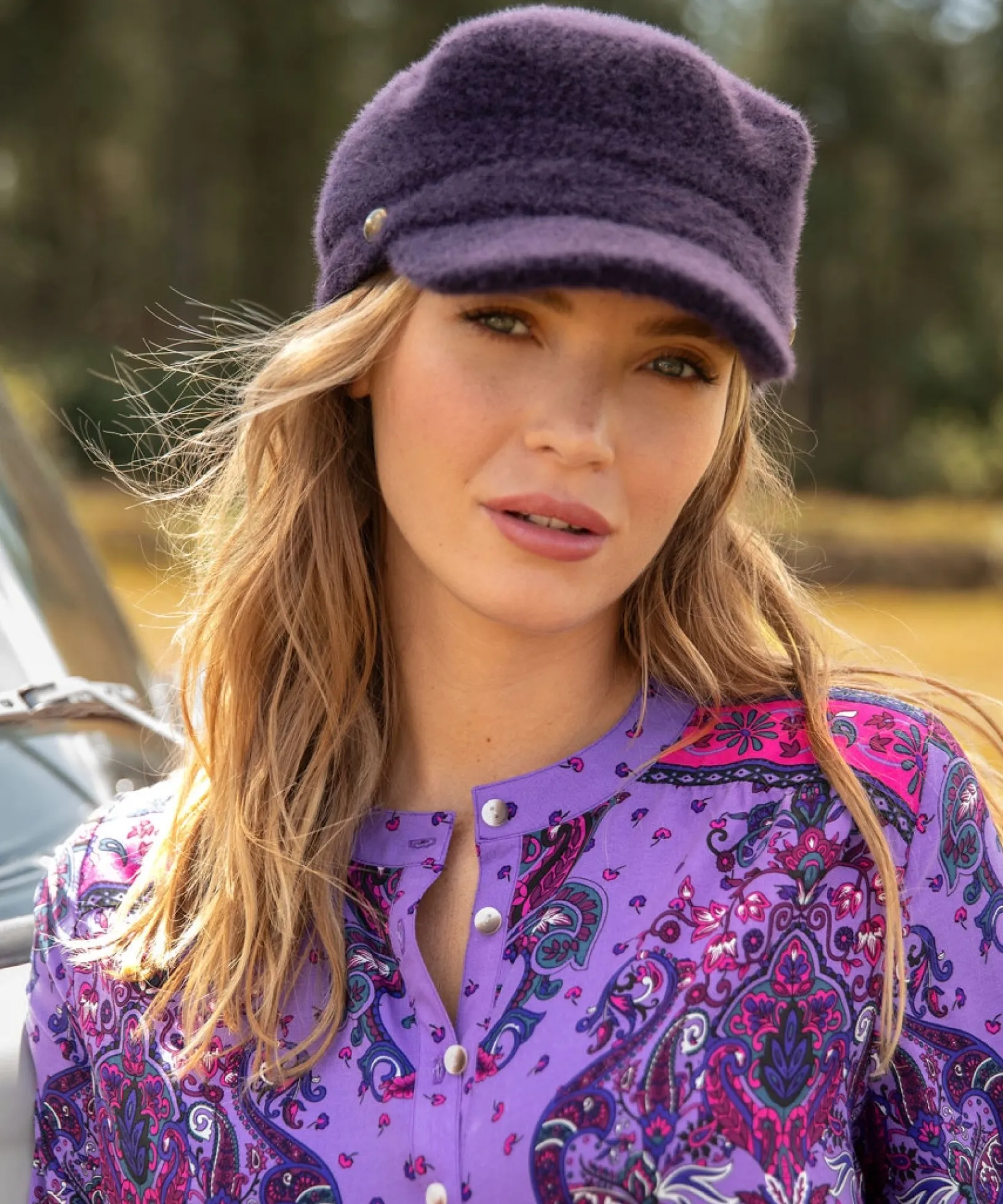 there_she_goes_peaked_hat_3.webp Accessories & Jewellery | Women's Joe Browns There She Goes Peaked Hat Deep Purple