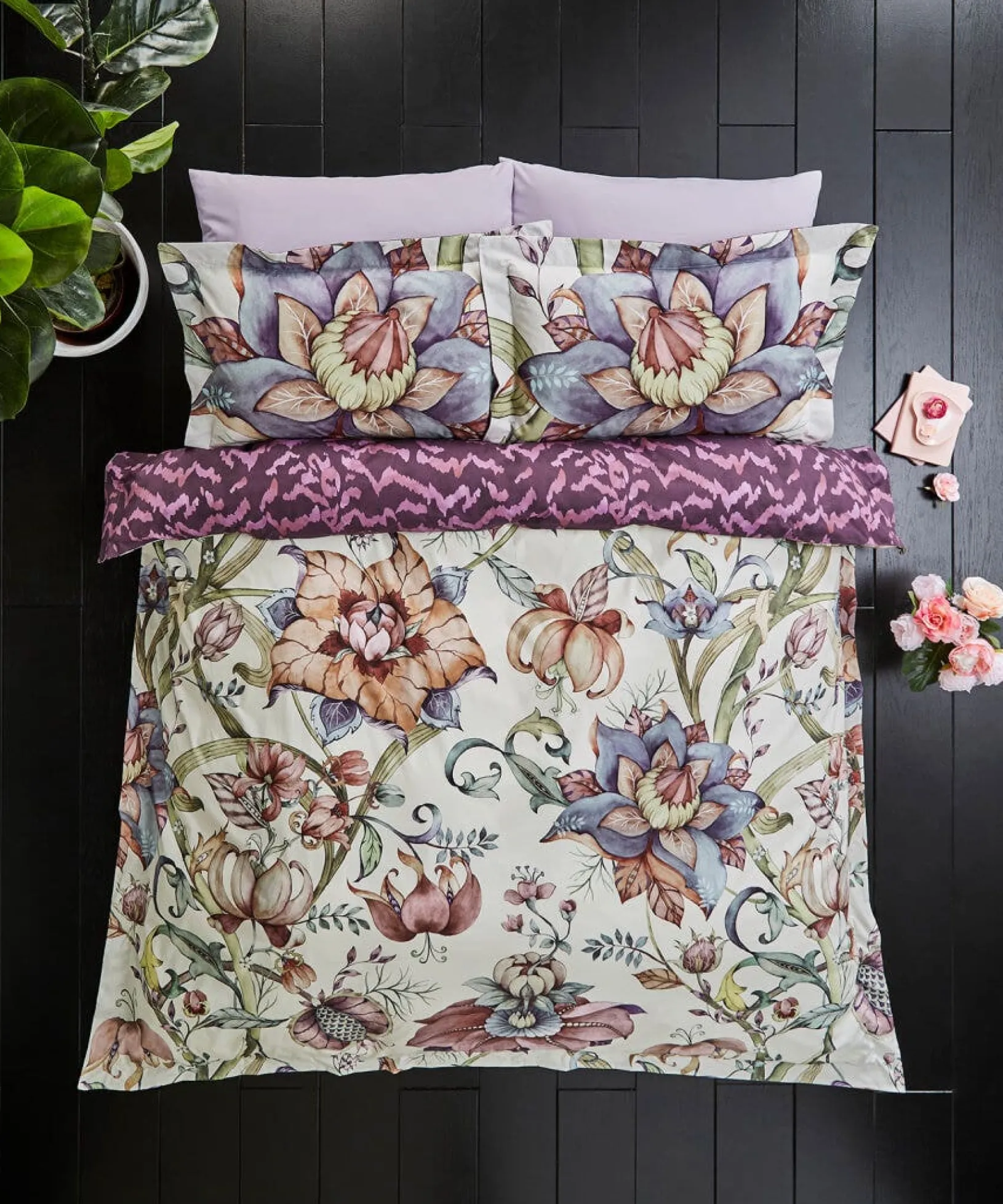 tranquil_trails_reversibl_0.webp Bedroom | Nouveau Reflections | Floral Décor | Nature Décor | Bedding | Home | Home | Home | Home | Home Joe Browns Tranquil Trails Reversible Bed Set Cream