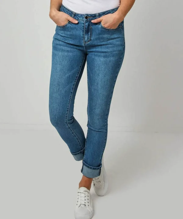 Sale Jeans & Trousers | Women's Joe Browns Turn Up Jeans Mid Denim / Indigo