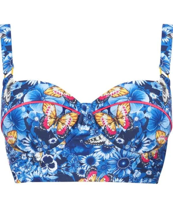 Sale Swimwear | Women's Joe Browns Twilight Garden Retro Bikini Top Blue Multi