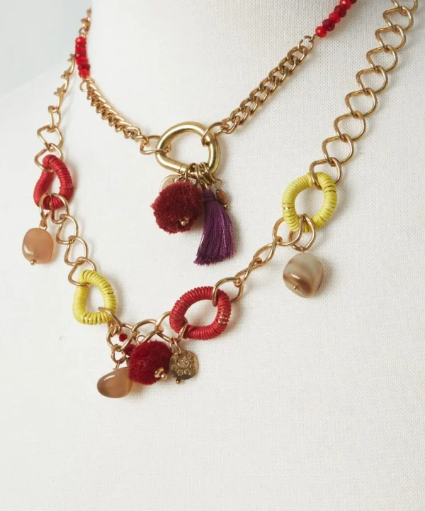 Sale Accessories & Jewellery | Women's Joe Browns Unique Boho Chain Necklace Red Multi