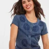 Sale Tops, Tunics & Blouses | Women's Joe Browns Washed Embroidered Blouse Blue / Grey