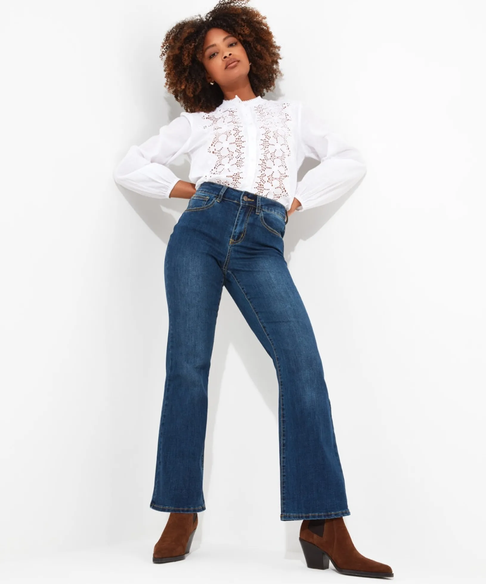 western_bootcut_jeans_3.webp Jeans & Trousers | Women's Joe Browns Western Bootcut Jeans Blue