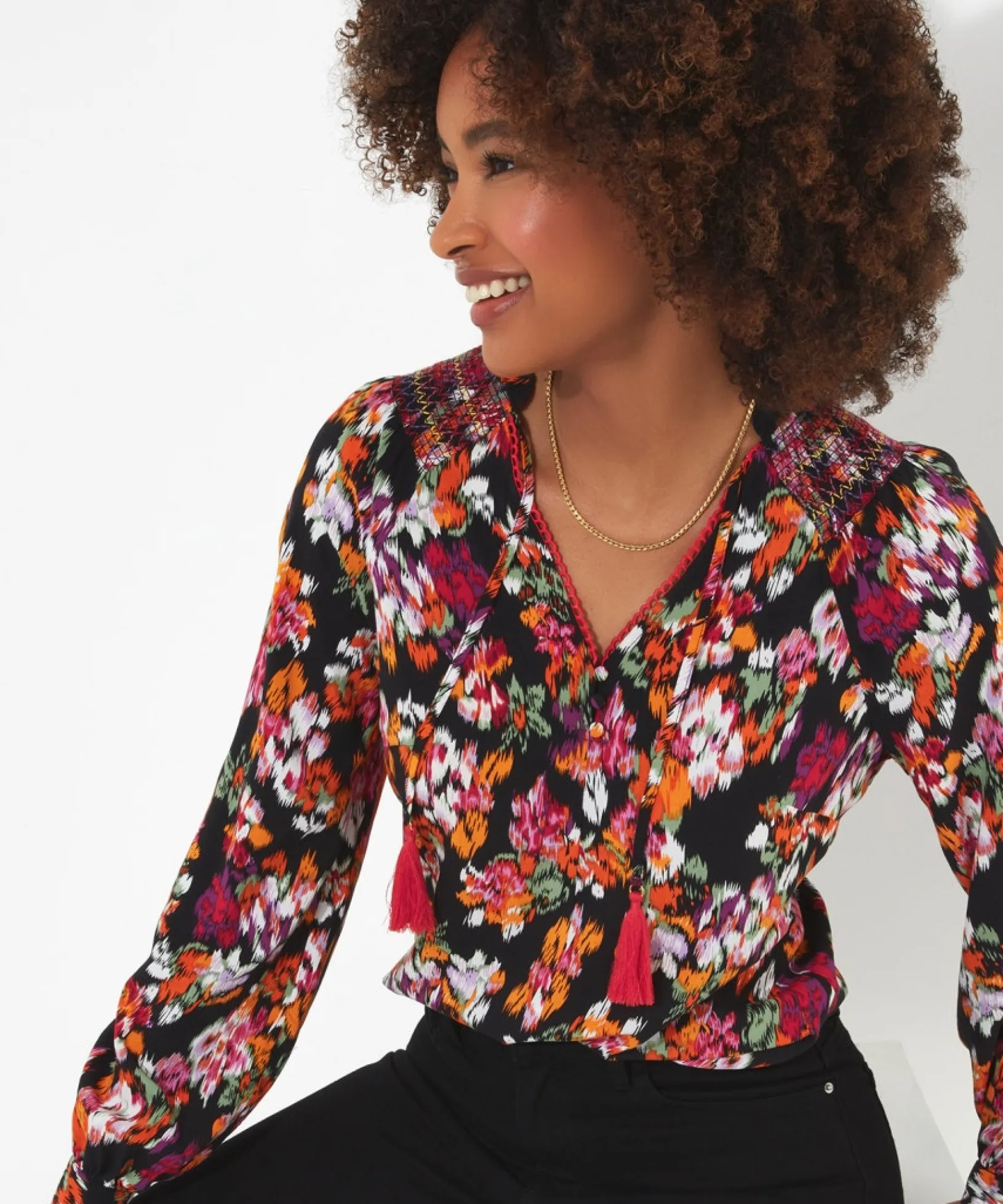 winter_sun_blouse_4.webp Tops, Tunics & Blouses | Sale Tops, Tunics & Blouses | Women's | Women's Joe Browns Winter Sun Blouse Multi