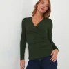 Shop Women's Collection | Tops, Tunics & Blouses | Sale Tops, Tunics & Blouses | Top Picks | Women's | Women's Joe Browns Wrap Jersey Top Green