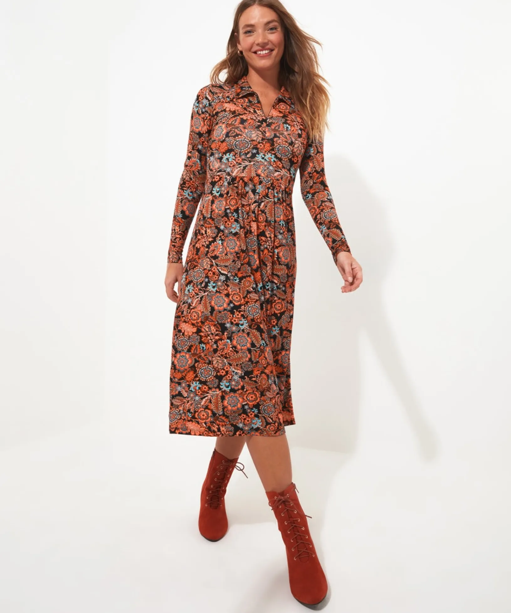 zip_front_jersey_dress_2.webp Shop Women's Collection | Dresses | Sale Dresses | Top Picks | Women's | Women's Joe Browns Zip Front Jersey Dress Multi