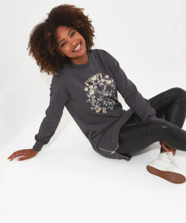 Shop Women's Collection | Tops, Tunics & Blouses | Sale Tops, Tunics & Blouses | Top Picks | Women's | Women's Joe Browns Zip Sweat Tunic Dress Grey