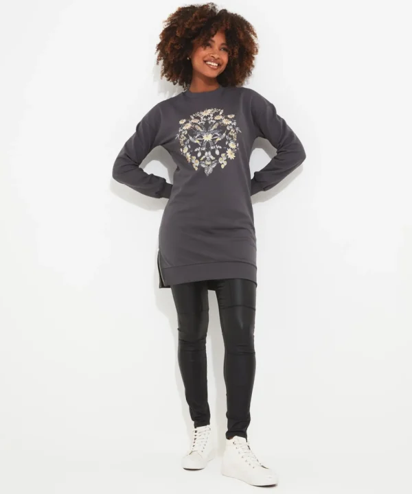 Shop Women's Collection | Tops, Tunics & Blouses | Sale Tops, Tunics & Blouses | Top Picks | Women's | Women's Joe Browns Zip Sweat Tunic Dress Grey